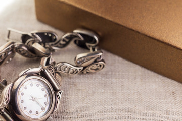 antique wrist silver watch
