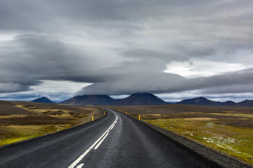 View at Icelandic plains during summertime
