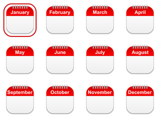 january with 12 month calendar