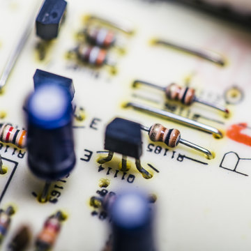 Electronic circuit chips macro still on a motherboard