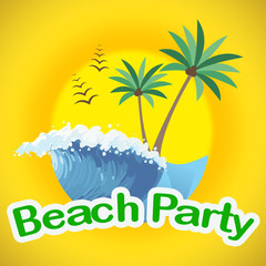 Beach Party Indicates Summer Time And Beaches
