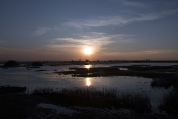 Beautiful sunset on the lake.