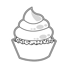 cute cupcake dessert cake isolated vector illustration