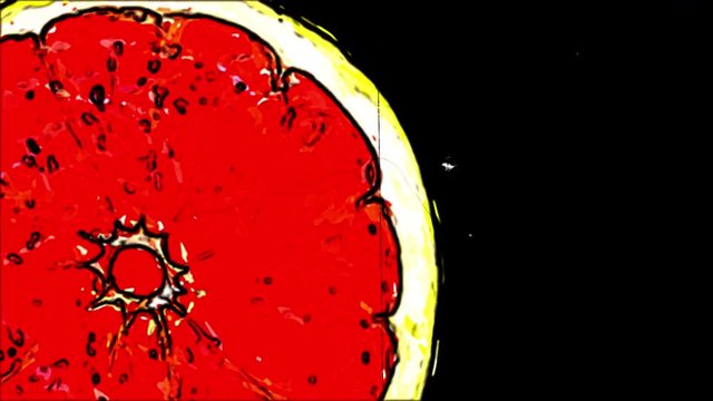 Orange Citrus Rotating Vector Loop Animation With Scratch Effect