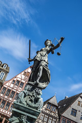 Fototapeta na wymiar Statue of Lady Justice (Justitia) in Frankfurt