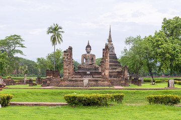 The Sukhothai world heritage,the ancient temple at the Sukhothai historical park.