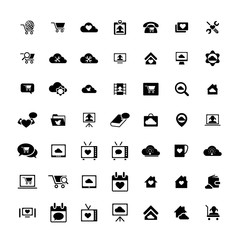 Set of 49 Universal Icons. Business, internet, web design.