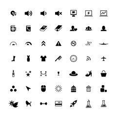 Set of 49 Universal Icons. Business, internet, web design.