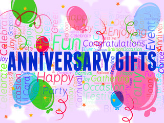 Anniversary Gifts Indicates Marriage Occasion And Gift-Box