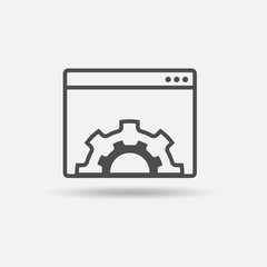 Website optimization icon. Outline style. Vector illustration.