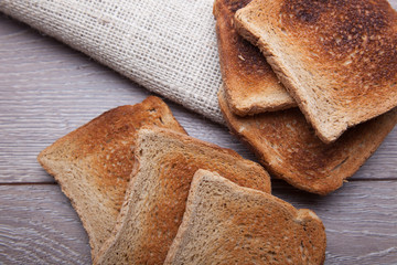 bread on wooden desk