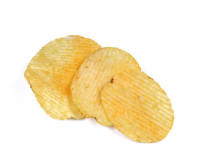 potato chips isolated on white background