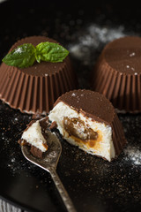 dessert from cream and chocolate