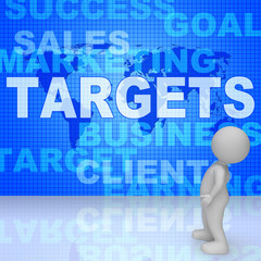 Targets Words Represents Projection Business And Aiming 3d Rende