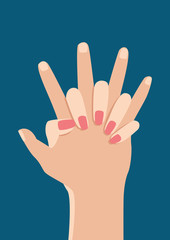 Woman and man holding hands