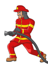 Illustration of a senior firefighter