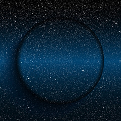 Vector glass circle. Starry night sky. Eps 10.