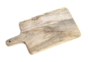 Old chopping board isolated on white background