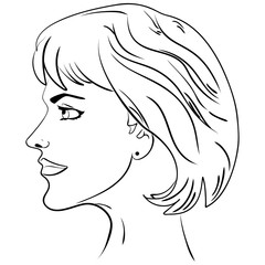 beautiful woman face vector illustration
