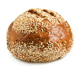 isolated image of round bread close-up