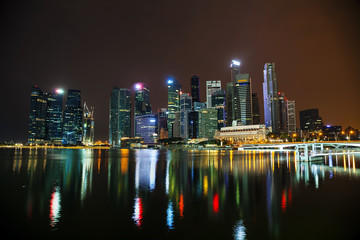 Fototapeta na wymiar Singapore financial district at the night