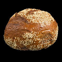 isolated image of round bread close-up