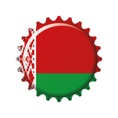 National flag of Belarus on a bottle cap. Vector Illustration