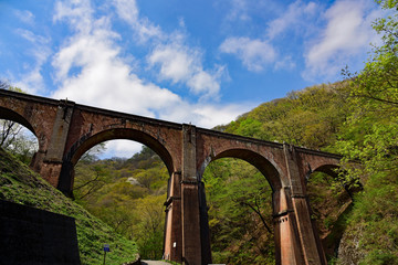 碓氷峠のめがね橋/The most high brick arch bridge in Japan 