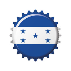 National flag of Honduras on a bottle cap. Vector Illustration