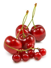 Isolated image of cherries close up
