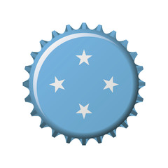 National flag of Micronesia on a bottle cap. Vector Illustration