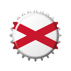 National flag of North Ireland on a bottle cap. Vector Illustrat