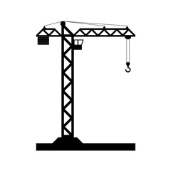 Building Tower crane icon - vector, flat design. Eps 10.