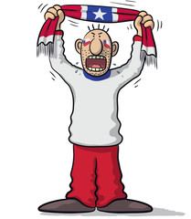 illustration of a chilean soccer fan with the team colors
