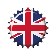 National flag of United Kingdom on a bottle cap. Vector Illustra