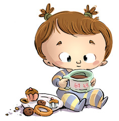 bebe comiendo merienda