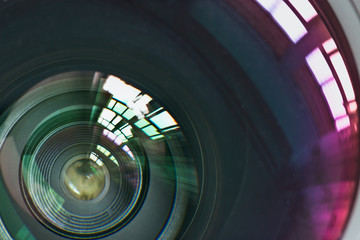 The glare of the lens