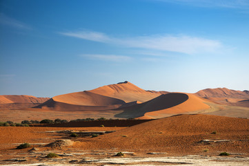 Fototapeta na wymiar Red dunes in Sossusvlei, in Namibia, Africa