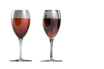 Wineglass Red Two isolated background