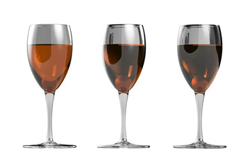 Wineglass yellow Three isolated background