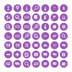Set of 49 Universal Icons. Business, internet, web design.