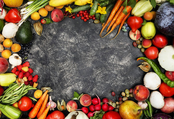 different food on metal table.