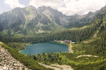 Fototapeta premium Glacial Lake Popradske Pleso in High Tatras National Park, Slovakia