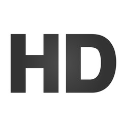 HD icon. Simple flat logo of HD sign on white background. Vector illustration.