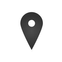 Location icon. Simple flat logo of location sign on white background. Vector illustration.