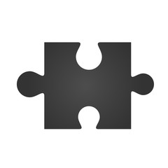Puzzle icon. Simple flat logo of puzzle sign on white background. Vector illustration.