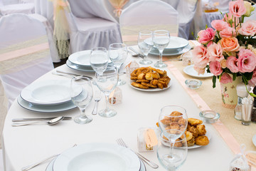 wedding table with flower