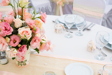 wedding table with flower