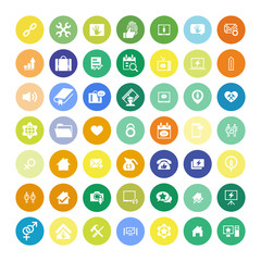 Set of 49 Universal Icons. Business, internet, web design.