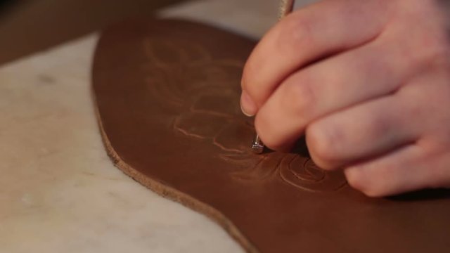 Hammering leather
